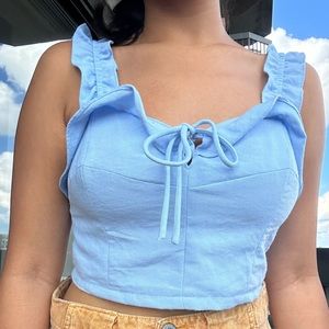 Sky blue crop top